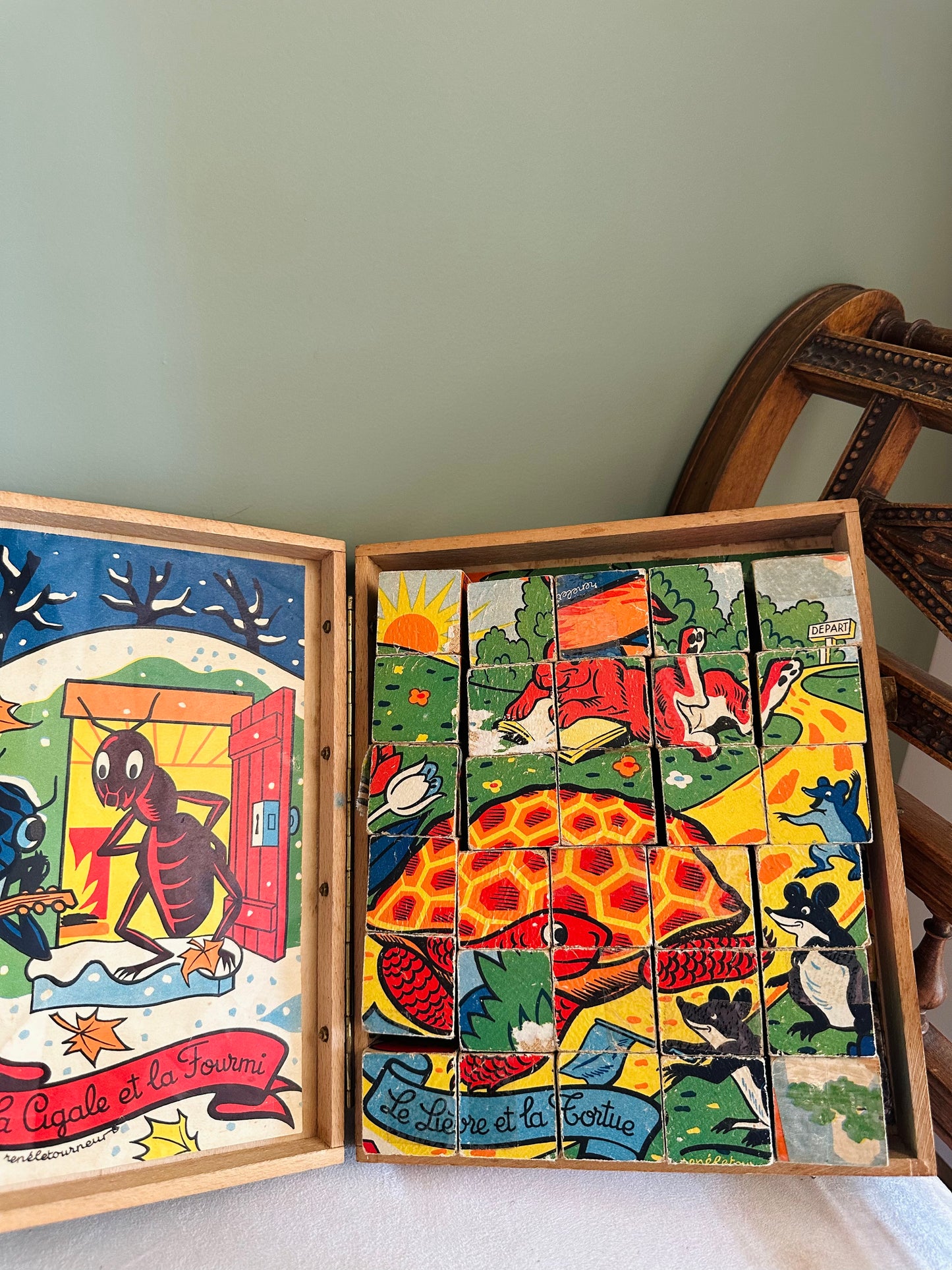 Ancien jeu de cubes en bois - Les Choses Particulières