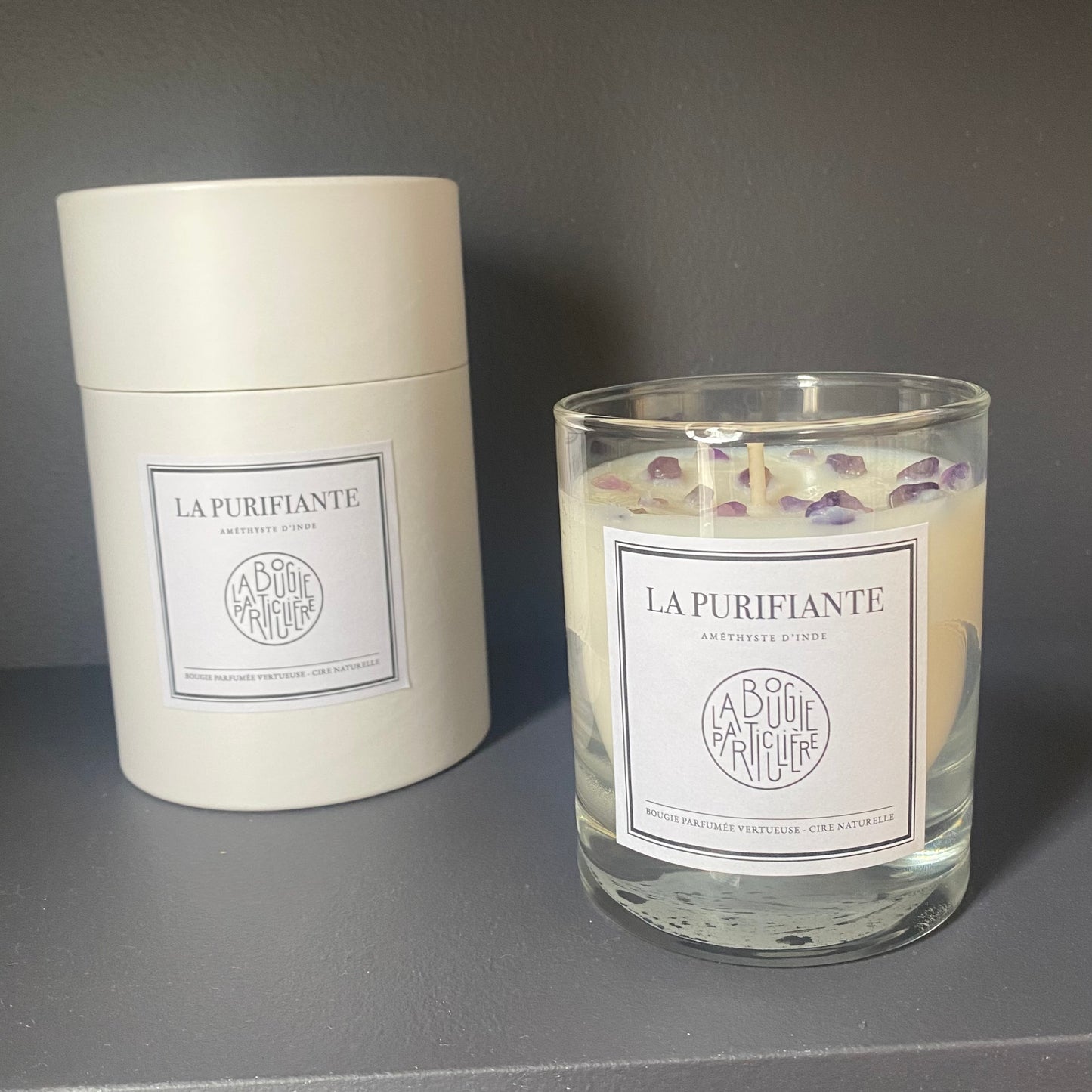 LA PURIFIANTE - Bougie aux pierres vertueuses - Les Choses Particulières