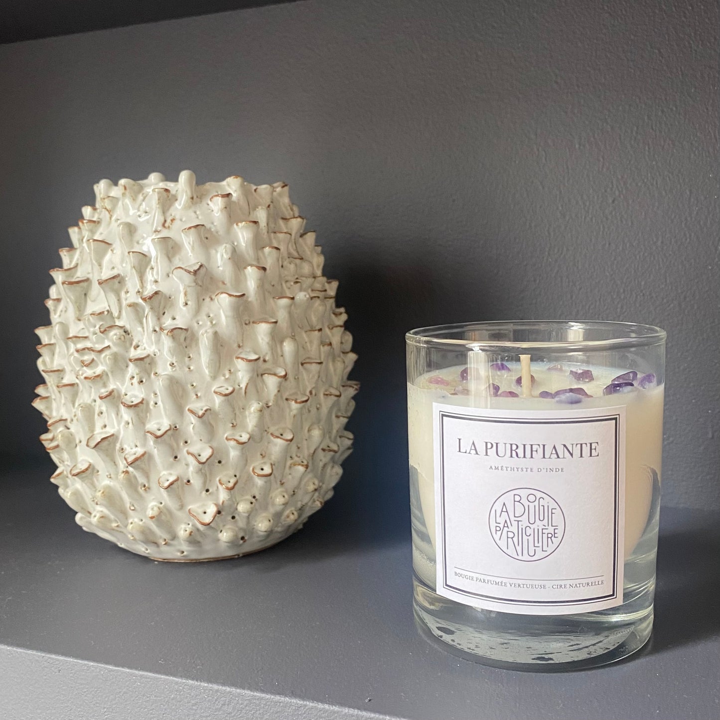 LA PURIFIANTE - Bougie aux pierres vertueuses - Les Choses Particulières