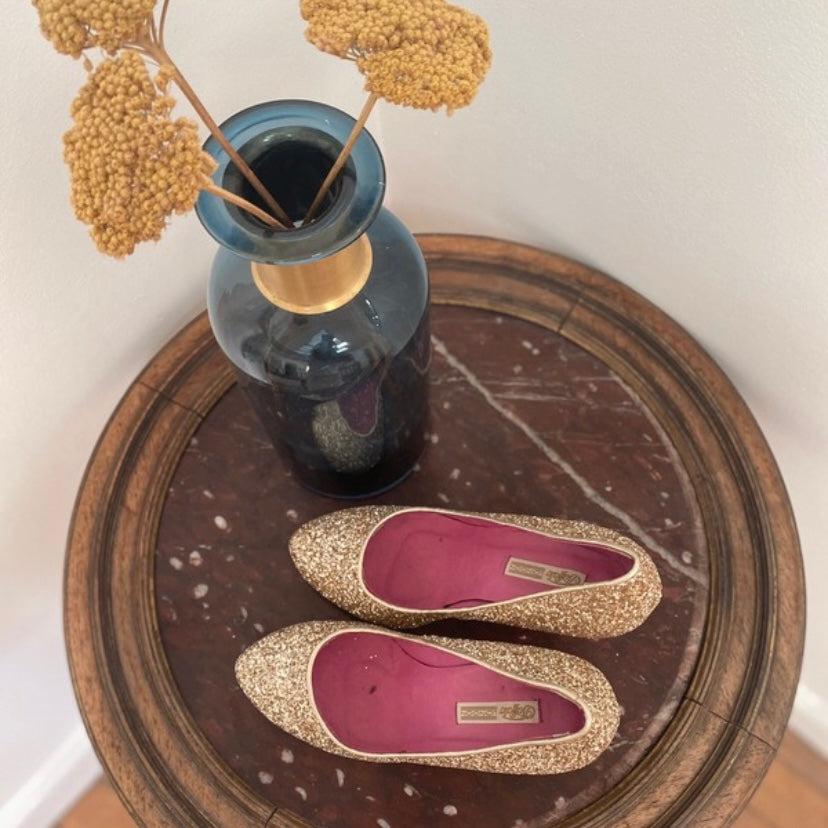 Escarpins dorés à paillettes - Les Choses Particulières