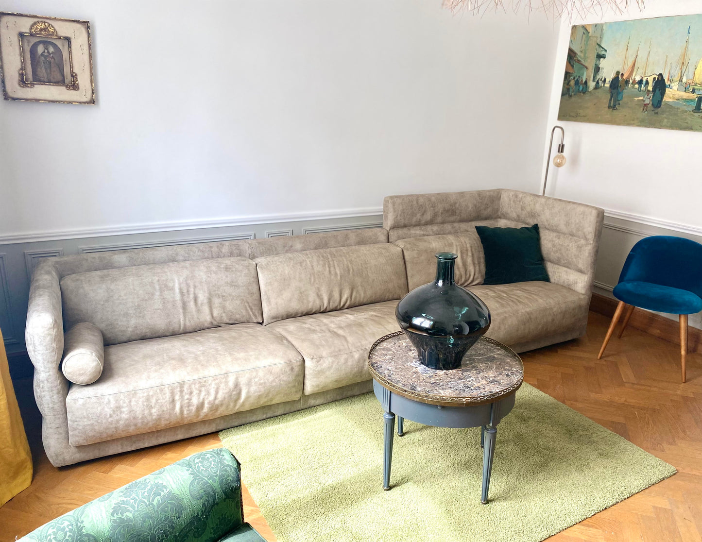 Long canapé en cuir Roche Bobois - prototype sans suite - Les Choses Particulières