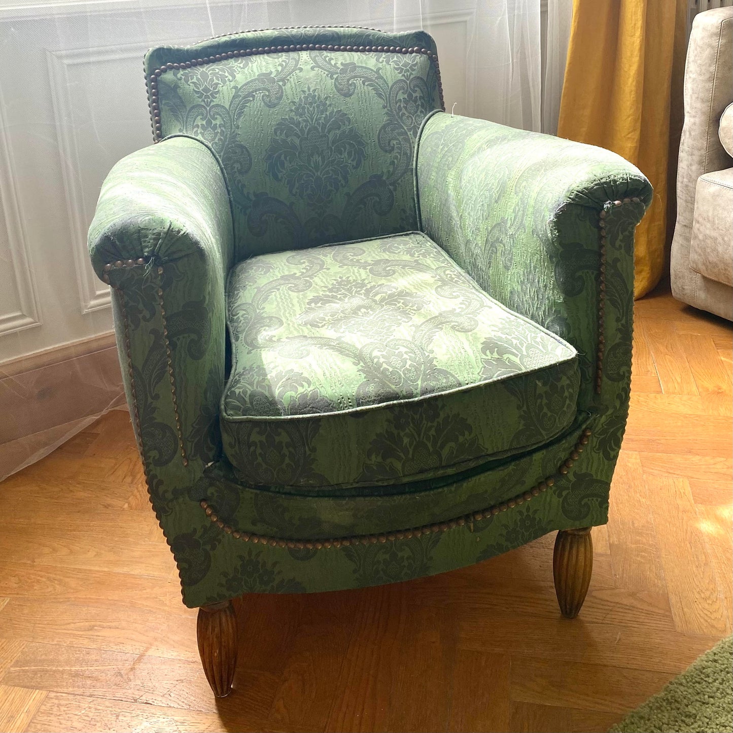 Fauteuil anglais vert - Les Choses Particulières