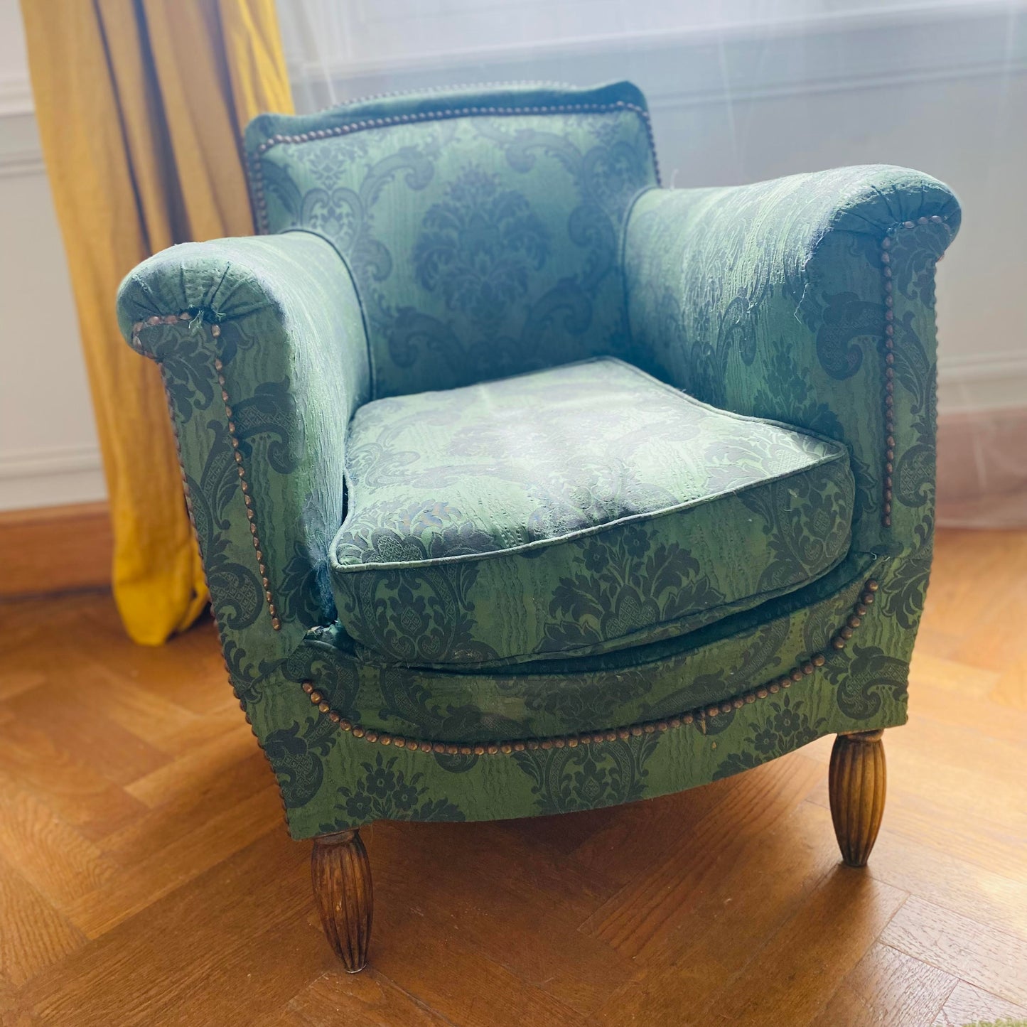 Fauteuil anglais vert - Les Choses Particulières